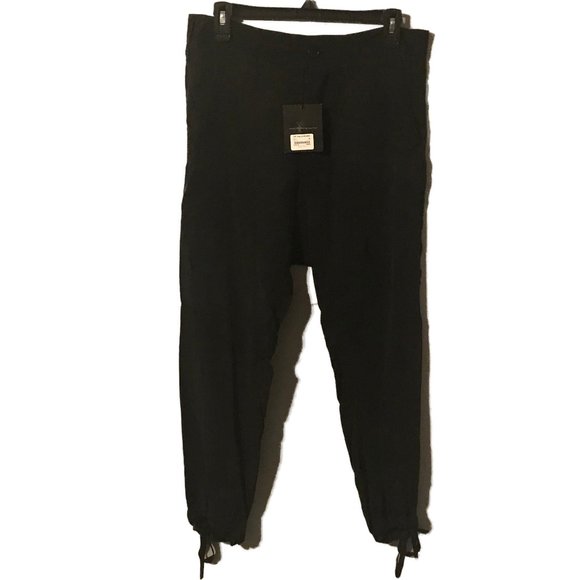 Calvin Rucker Black Joggers with Ankle Ties - Picture 1 of 4